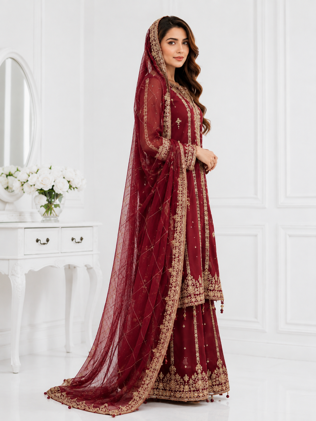 Wali Fashion Lavender Embroidered 3-Piece Suit