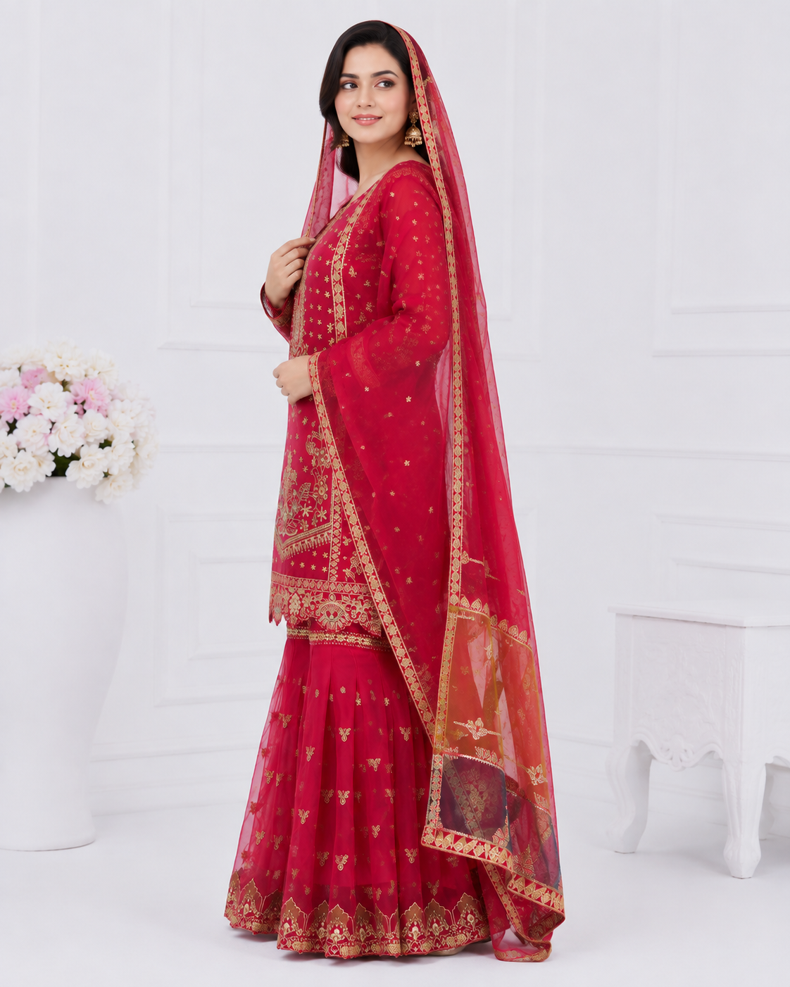 Wali Fashion Lavender Embroidered 3-Piece Suit