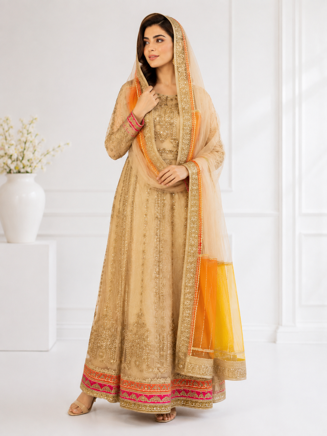 Wali Fashion Lavender Embroidered 3-Piece Suit