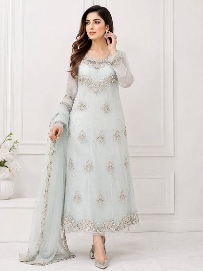 Maria B Lavender Embroidered 3-Piece Suit