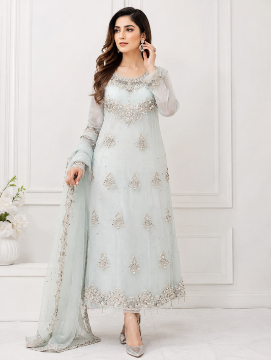 Maria B Lavender Embroidered 3-Piece Suit