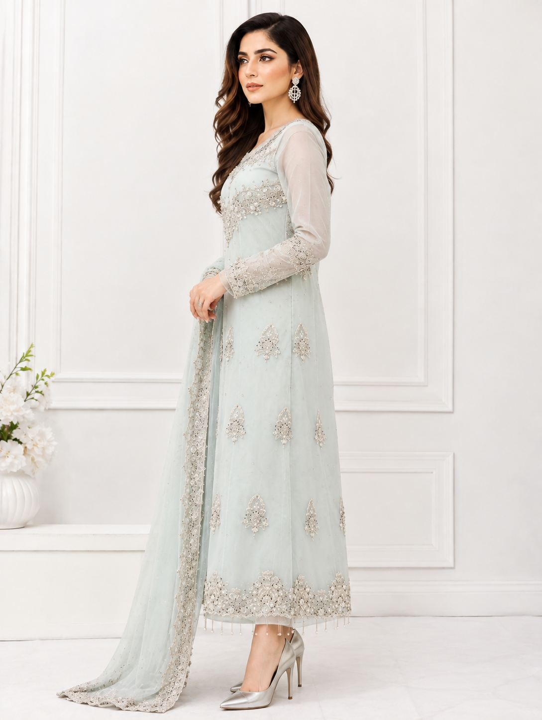 Maria B Lavender Embroidered 3-Piece Suit