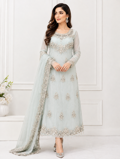 Maria B Lavender Embroidered 3-Piece Suit