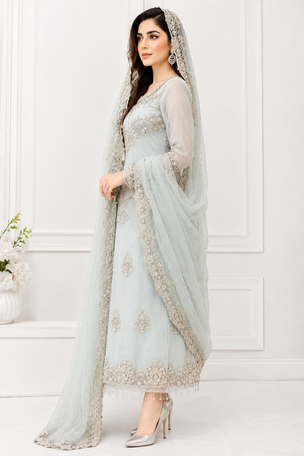 Maria B Lavender Embroidered 3-Piece Suit