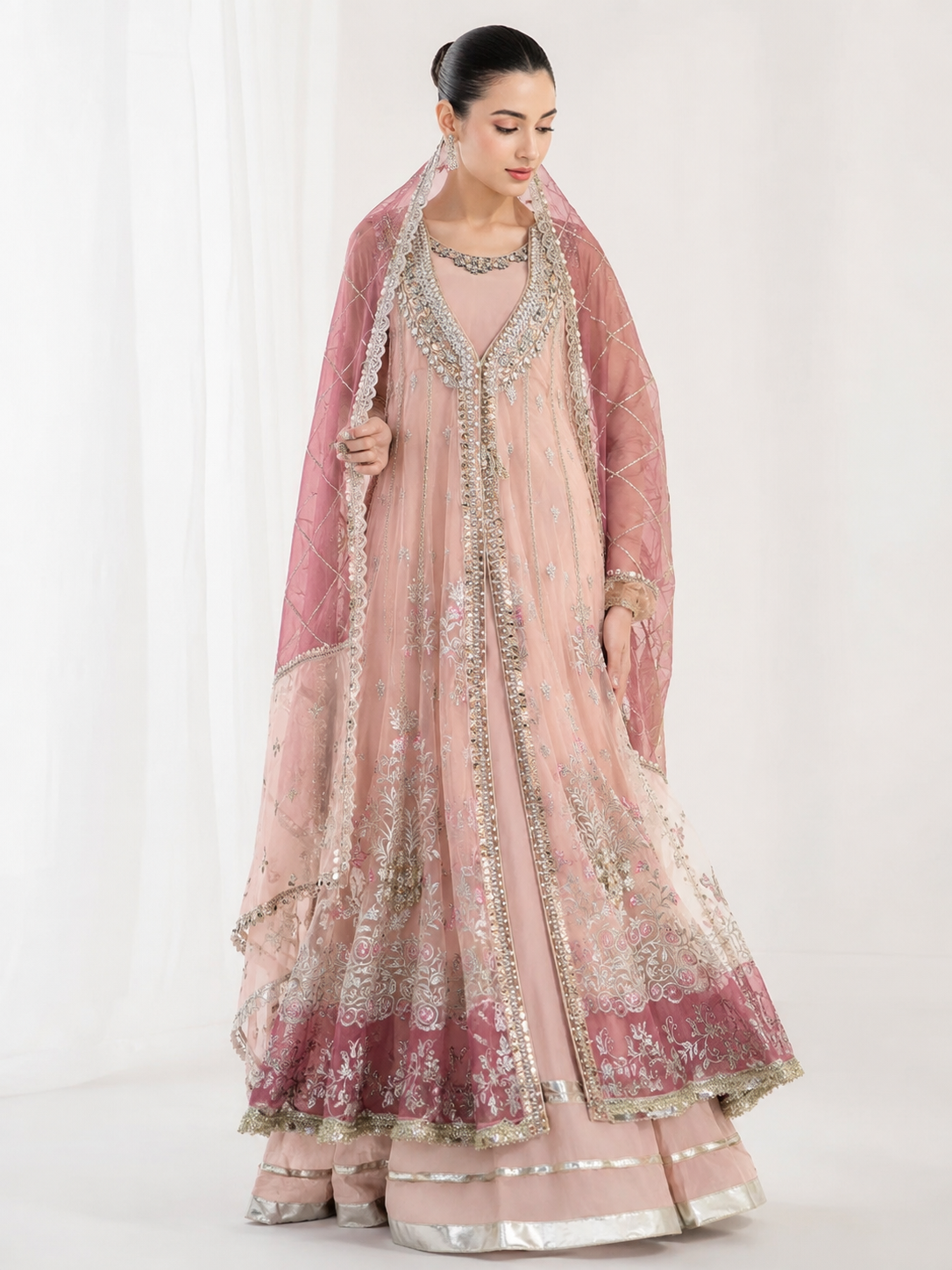 Wali Fashion Lavender Embroidered 3-Piece Suit