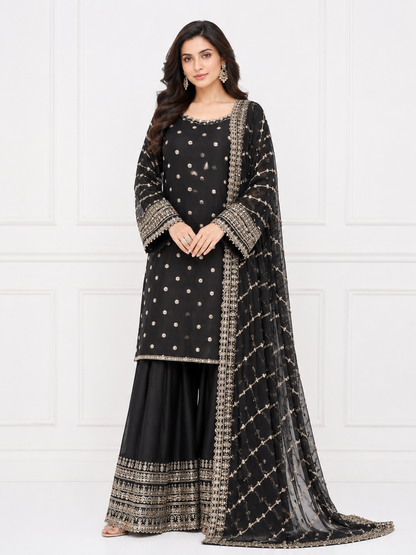 Wali Fashion Lavender Embroidered 3-Piece Suit