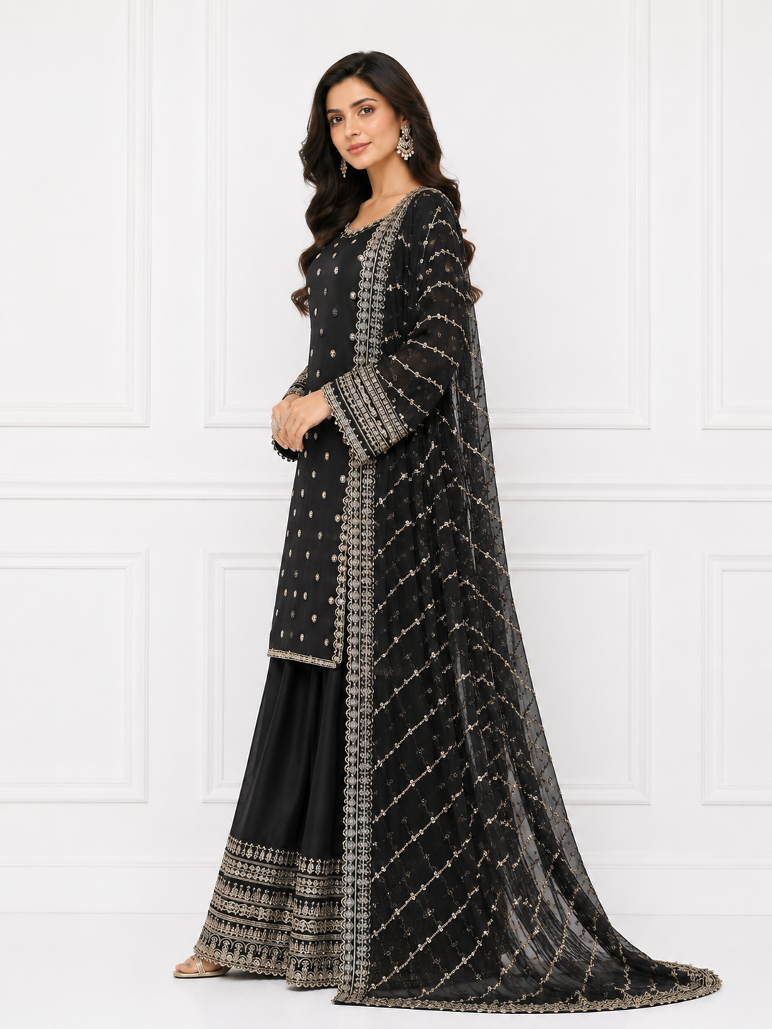 Wali Fashion Lavender Embroidered 3-Piece Suit