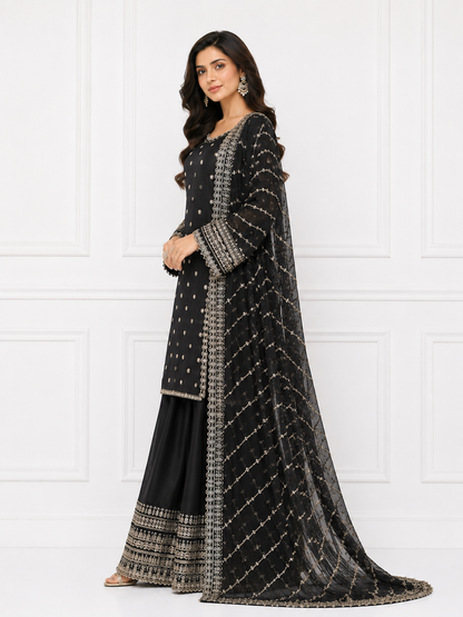Wali Fashion Lavender Embroidered 3-Piece Suit