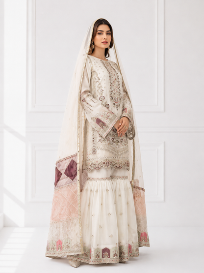 Wali Fashion Lavender Embroidered 3-Piece Suit