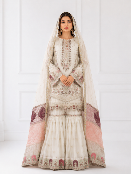Wali Fashion Lavender Embroidered 3-Piece Suit