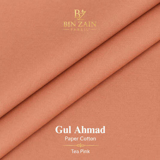 Premium Paper Cotton Tea Pink Men's Unstitched Fabric - BIN ZAIN FABRIC