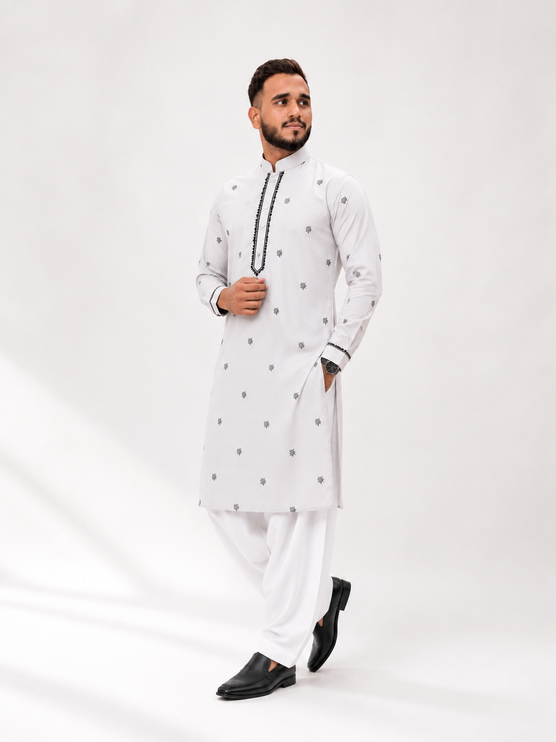BIN ZAIN Signature Cotton  White Kurta