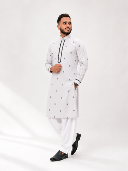 BIN ZAIN Signature Cotton  White Kurta