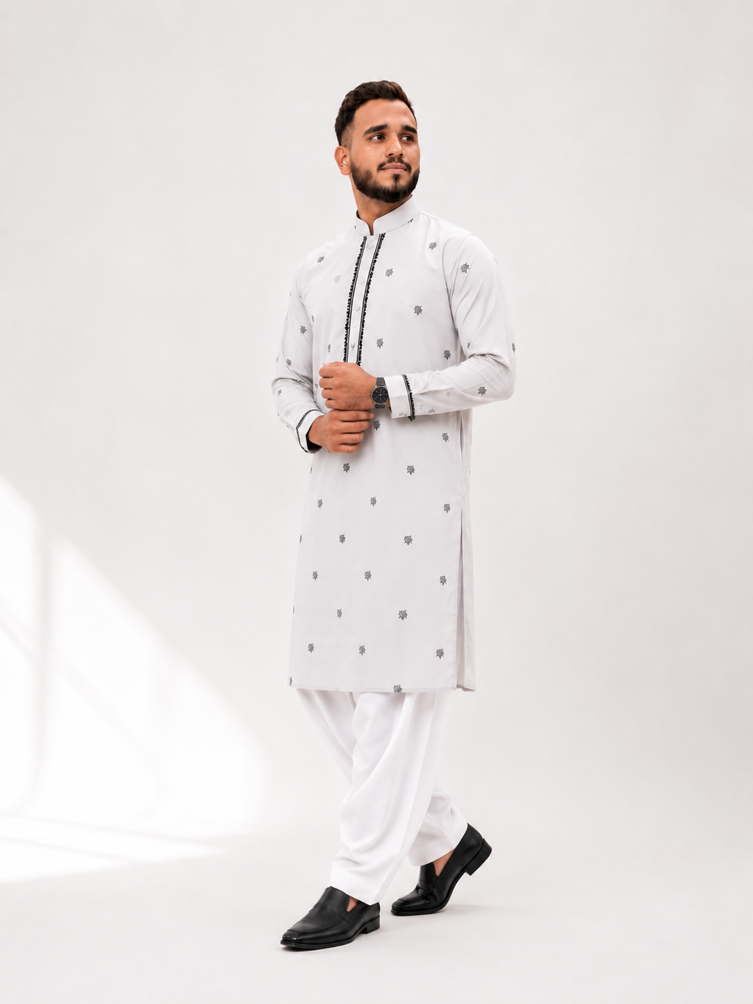 BIN ZAIN Signature Cotton  White Kurta