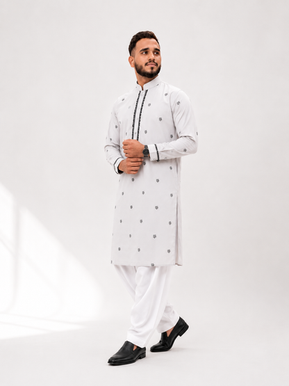 BIN ZAIN Signature Cotton  White Kurta
