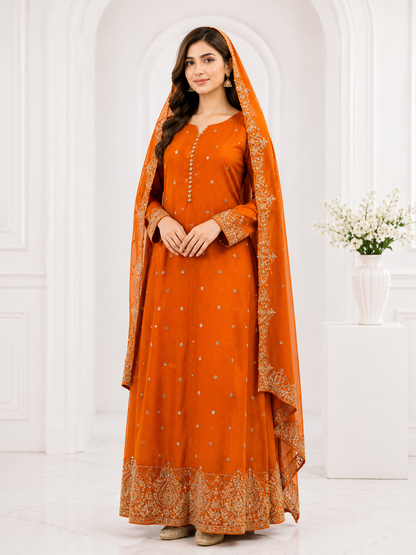Zahra Rubab Lavender Embroidered 3-Piece Suit