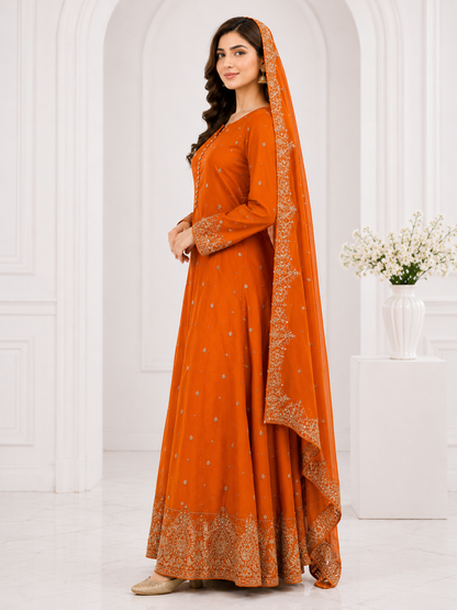 Zahra Rubab Lavender Embroidered 3-Piece Suit
