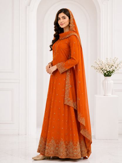 Zahra Rubab Lavender Embroidered 3-Piece Suit
