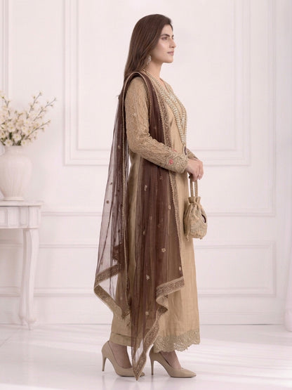 Zahra Rubab Lavender Embroidered 3-Piece Suit