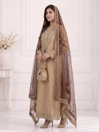 Zahra Rubab Lavender Embroidered 3-Piece Suit