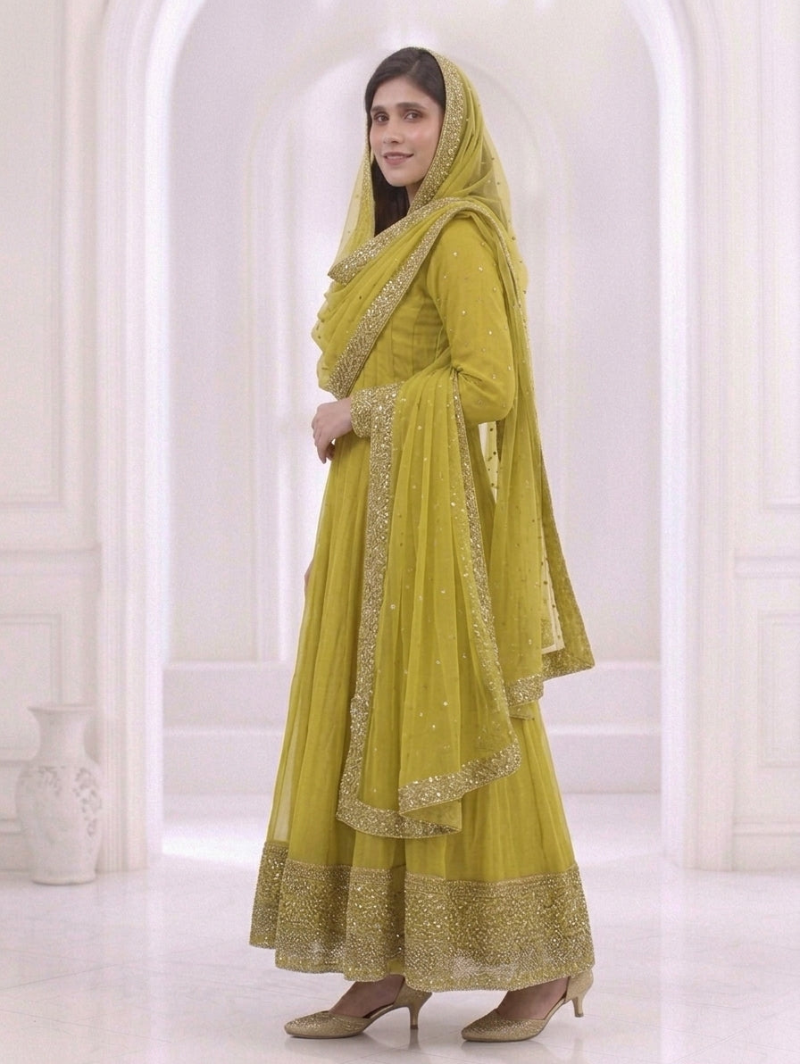 Zahra Rubab Lavender Embroidered 3-Piece Suit
