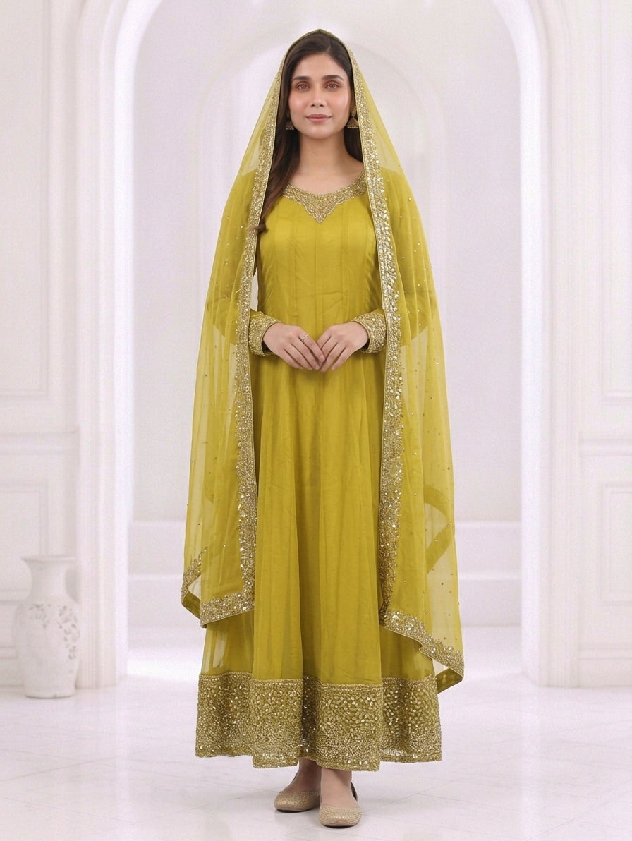 Zahra Rubab Lavender Embroidered 3-Piece Suit