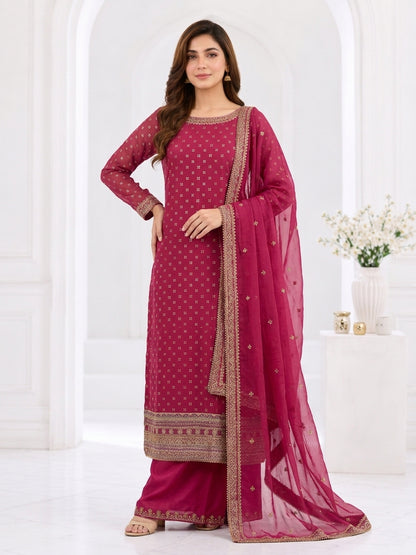 Zahra Rubab Lavender Embroidered 3-Piece Suit